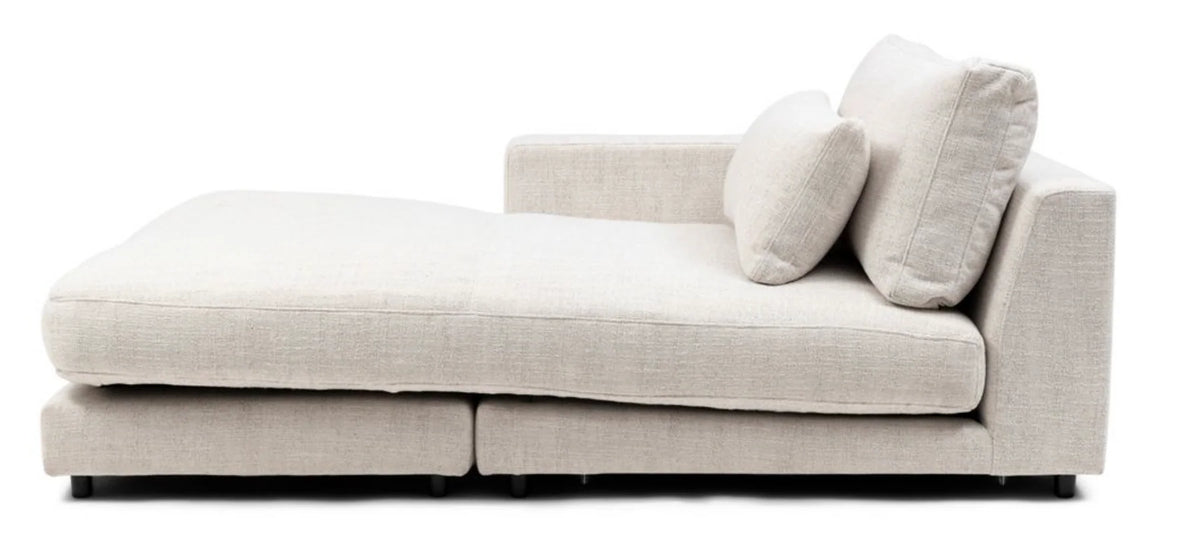 Riviera Maison Stephen Chaise Longue Left, rich tweed, antique white