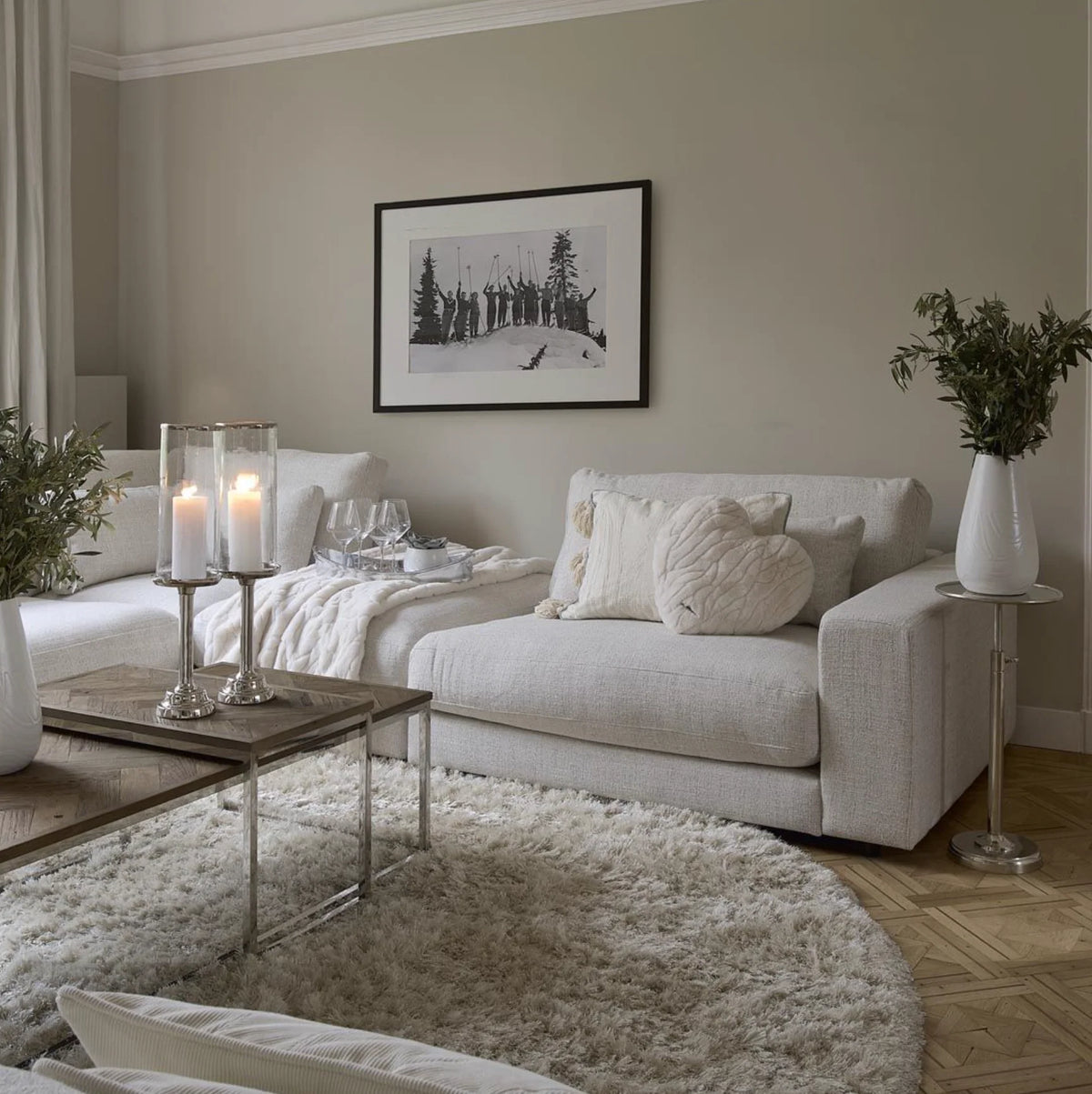 Riviera Maison Stephen Corner Arm Right, rich tweed, antique white
