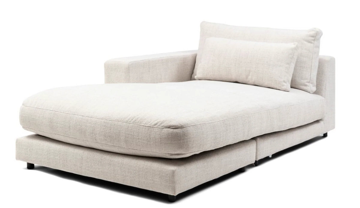 Riviera Maison Stephen Chaise Longue Left, rich tweed, antique white