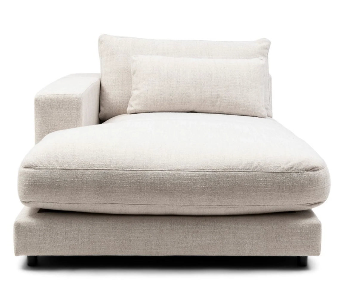 Riviera Maison Stephen Chaise Longue Left, rich tweed, antique white