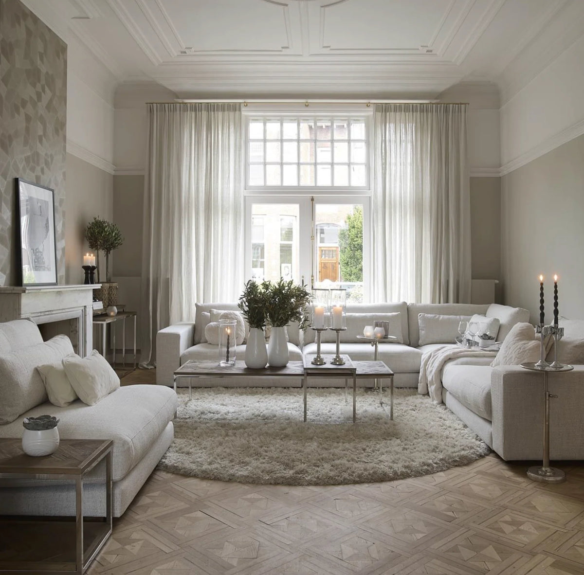Riviera Maison Stephen Corner Arm Left, rich tweed, antique white