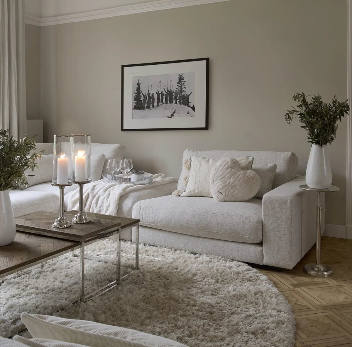 Riviera Maison Stephen Corner Arm Left, rich tweed, antique white