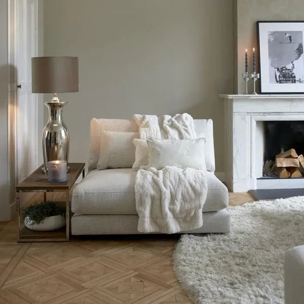 Riviera Maison Stephen Corner Arm Right, rich tweed, antique white